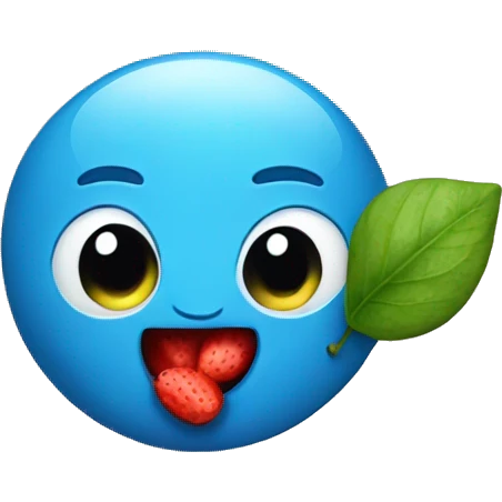 Cute little blue lemon and strawberry  emoji