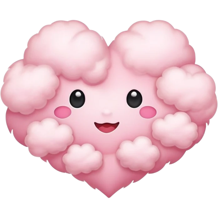 pink cloud with hearts emoji