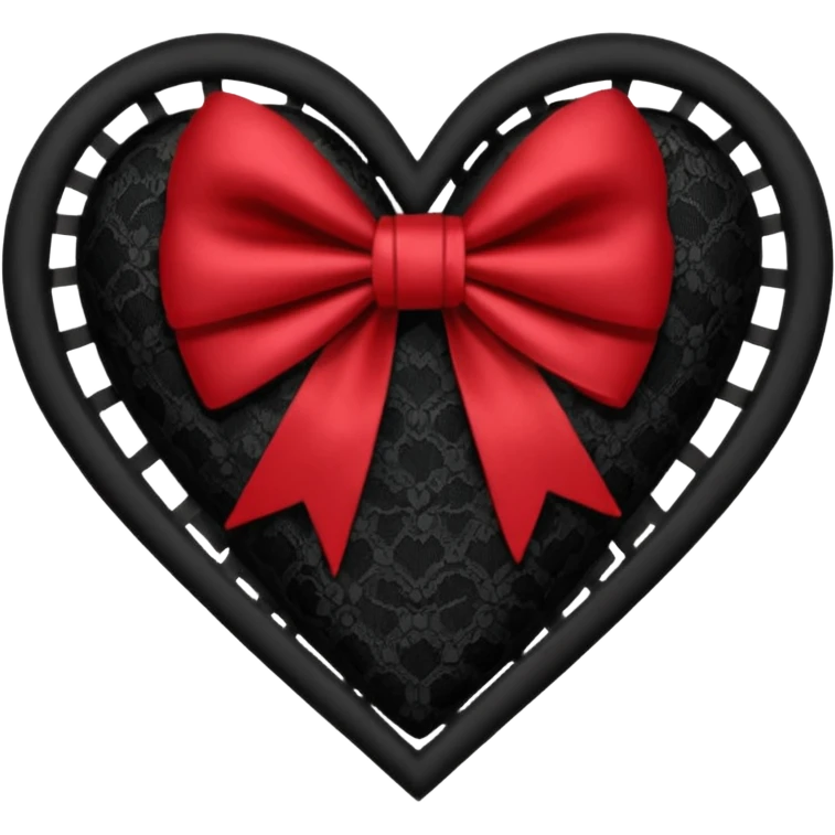 heart with a bow, goth emoji