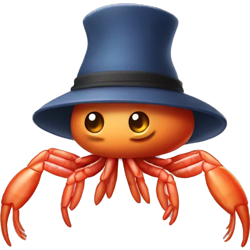 Shrimp wearing a hat emoji