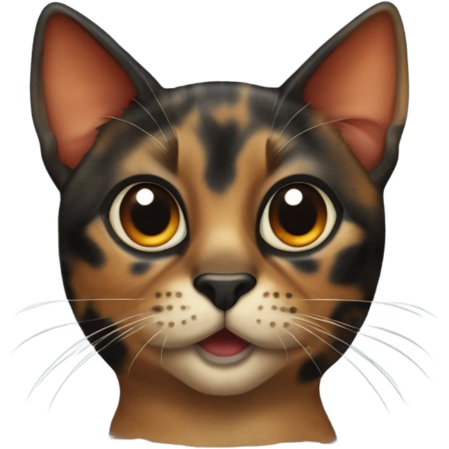 Tortoiseshell cat with orange snout and black ears emoji