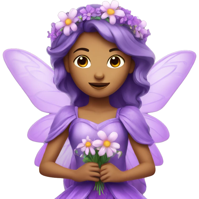 Purple Fairy Princess with flowers emoji