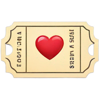 Ticket with a heart  emoji