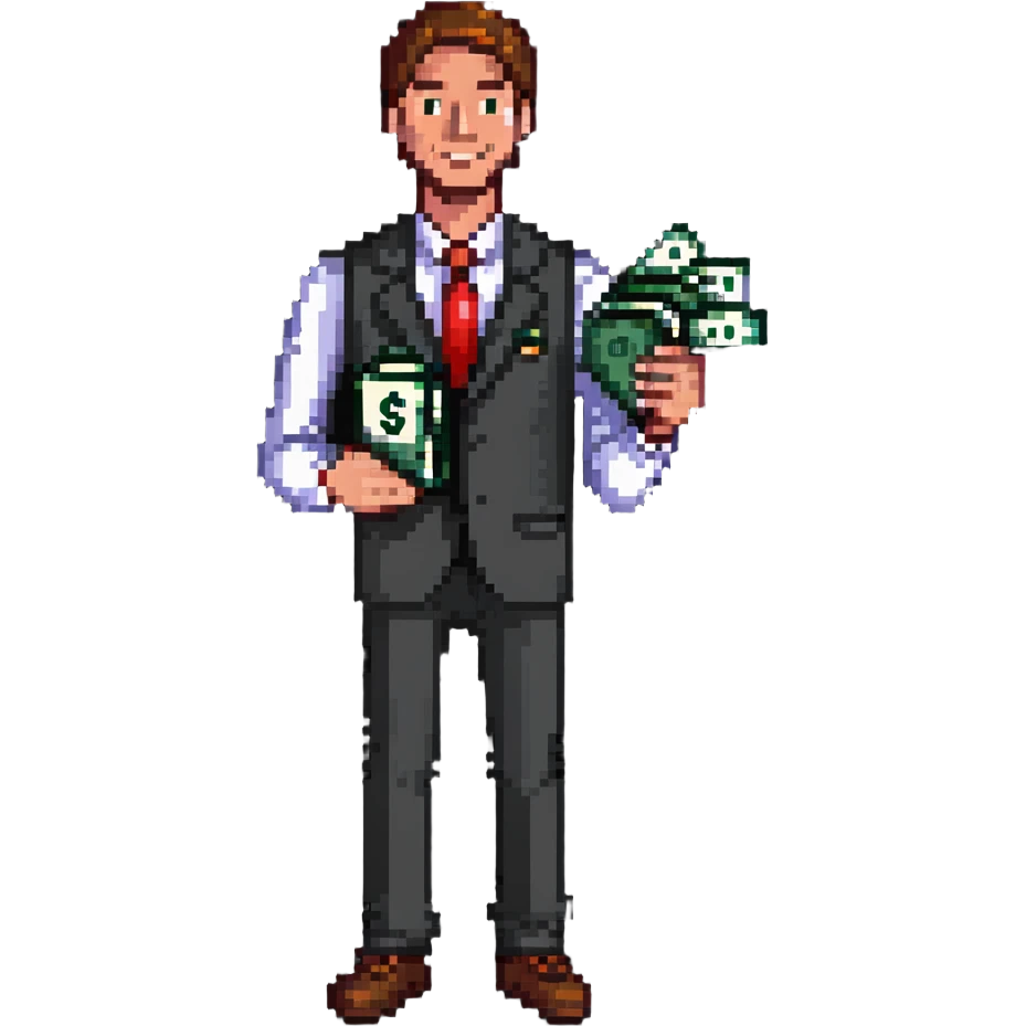 Verizon sales man holding money emoji