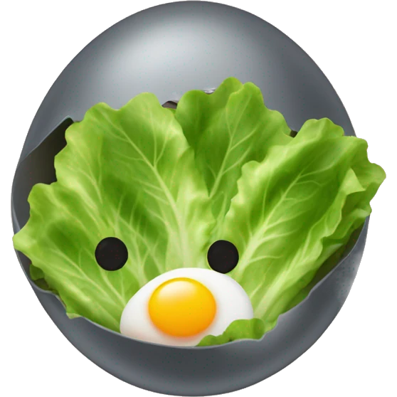 Another dimension where eggs and lettuce leaves coexist together and form new technology to defeat the baked beans  emoji