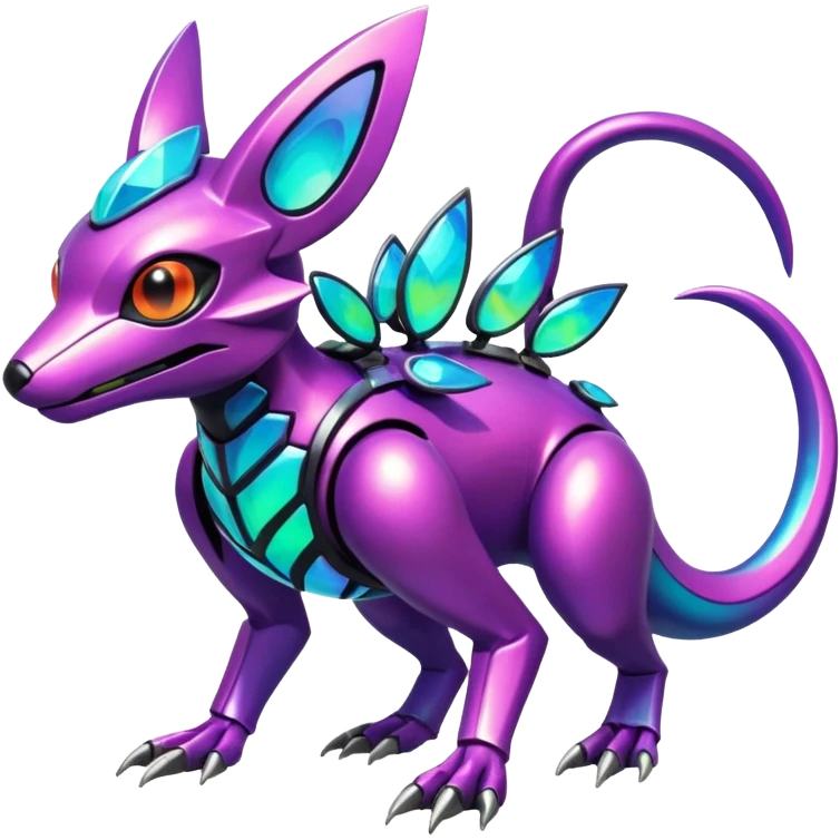  exotic tropical iridescent cyber-Protogen-Fakémon-Pokémon-Vernid-creature emoji