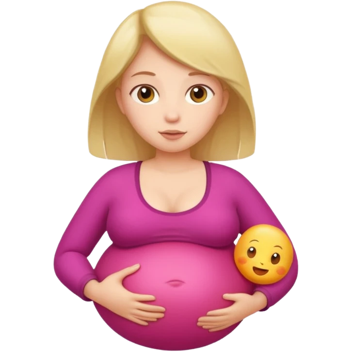 Girl with inflating belly emoji
