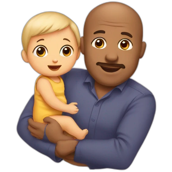 Bébé avec papa emoji
