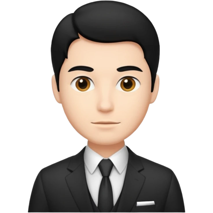 정장 차려입은 남자. 단정한 검은 머리 emoji