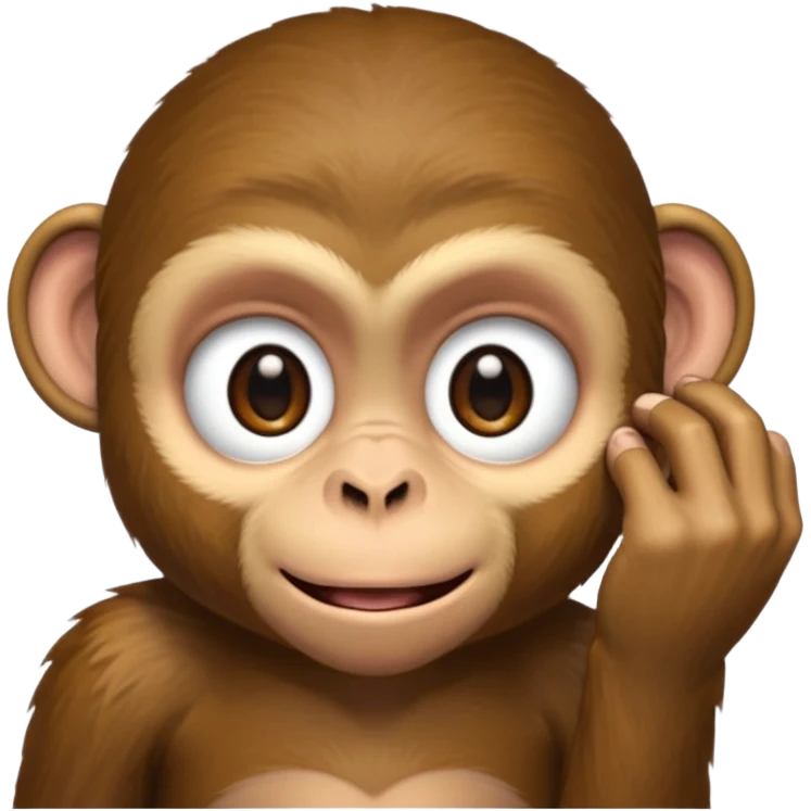 A monke.\nY , pulling the bottom of his eyelid down to make it look bigger with one finger emoji
