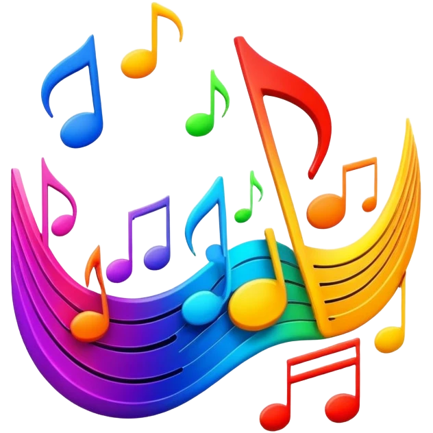 music beats with sound waves and musical notes emoji