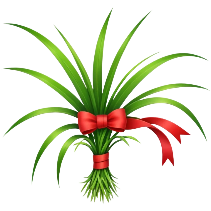 grass with red ribbon emoji