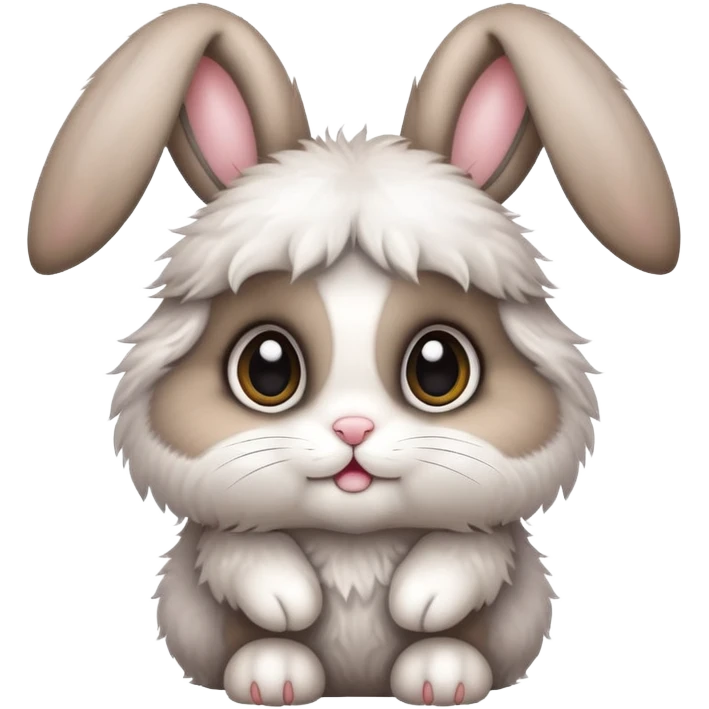 cutest bunny ever with big eyes and fluffy fur emoji