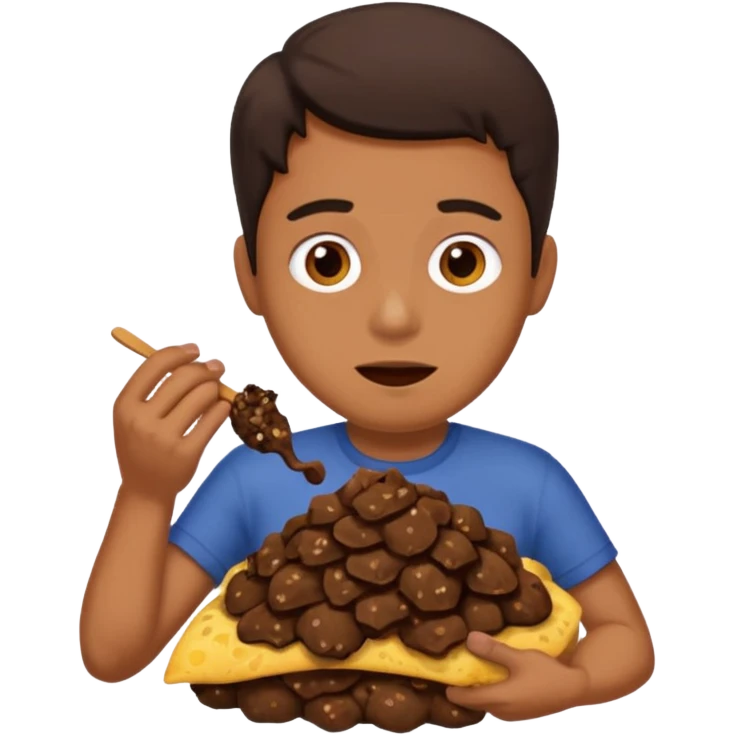 man eating pile of poop emoji