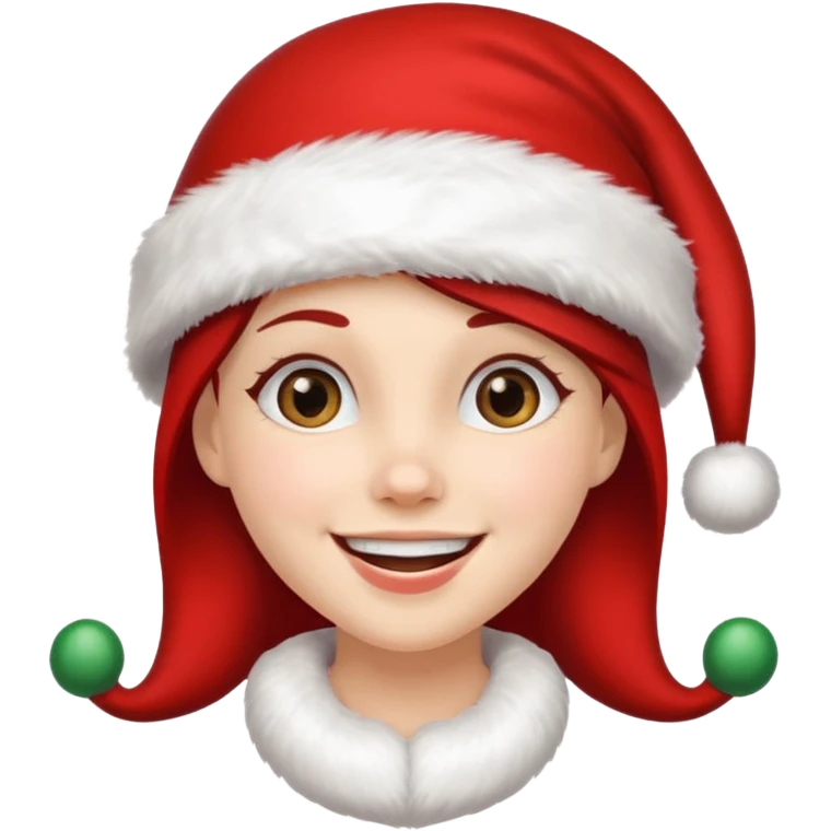 clean and vanilla girl with santa claus hat like holiday mood, christmas!! emoji