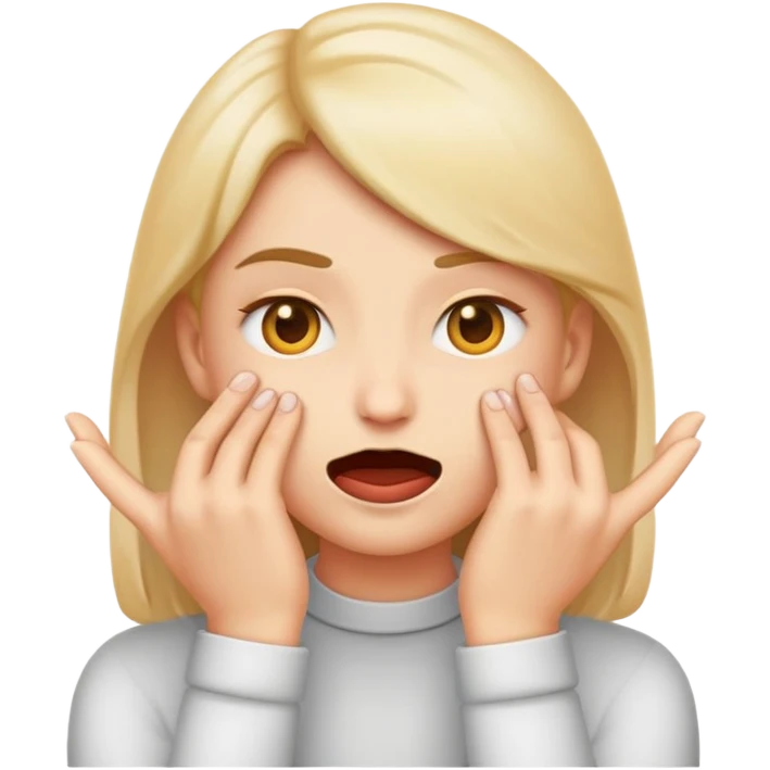 Emoji face biting lip, with hands rubbing together, plotting emoji
