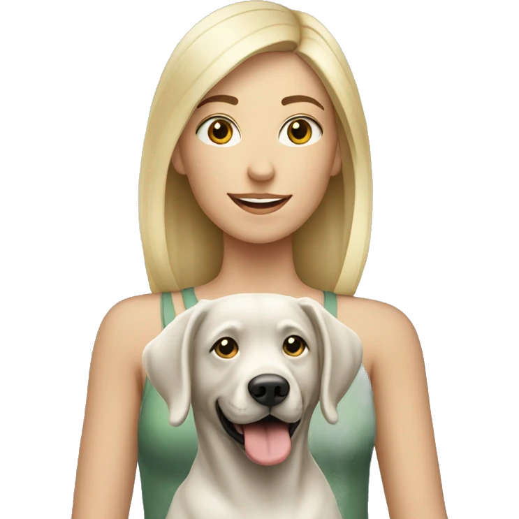 Blonde girl with a silver lab emoji