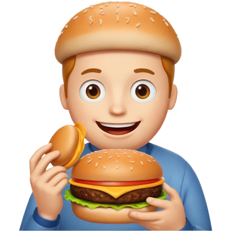 Me happy eating burger from Mr.Egg emoji