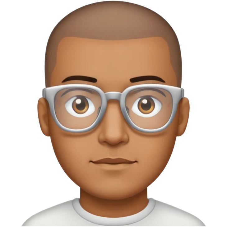 Buzz cut Latino with rectangle glasses emoji