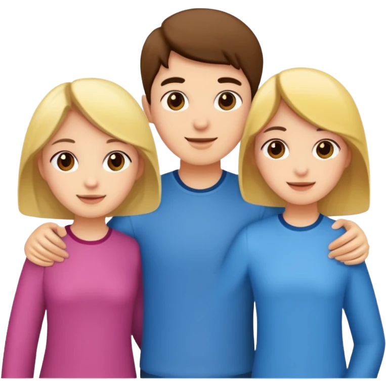 friendly group withtwo girls and one boy emoji