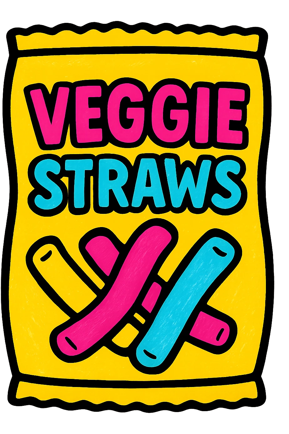 veggie straws, playful, colorful, snack, isolated, no text emoji