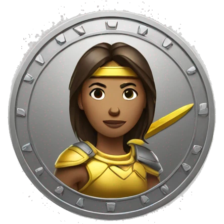 coin with woman warrior emoji