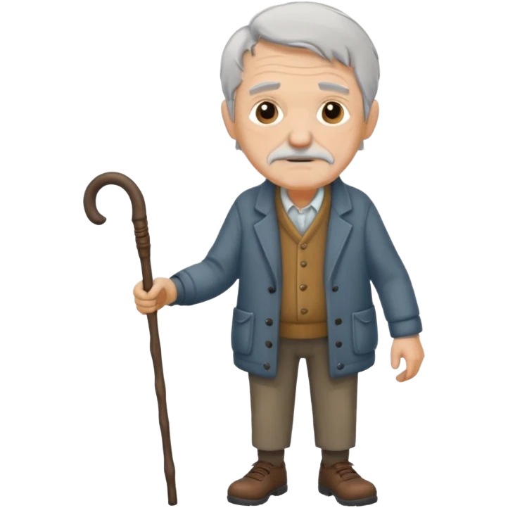 old man with walking stick emoji