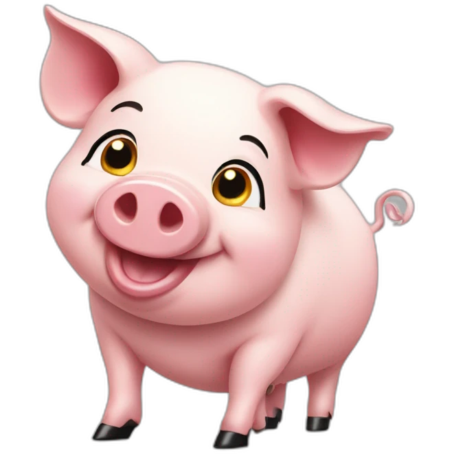 Happy pig in high heels emoji