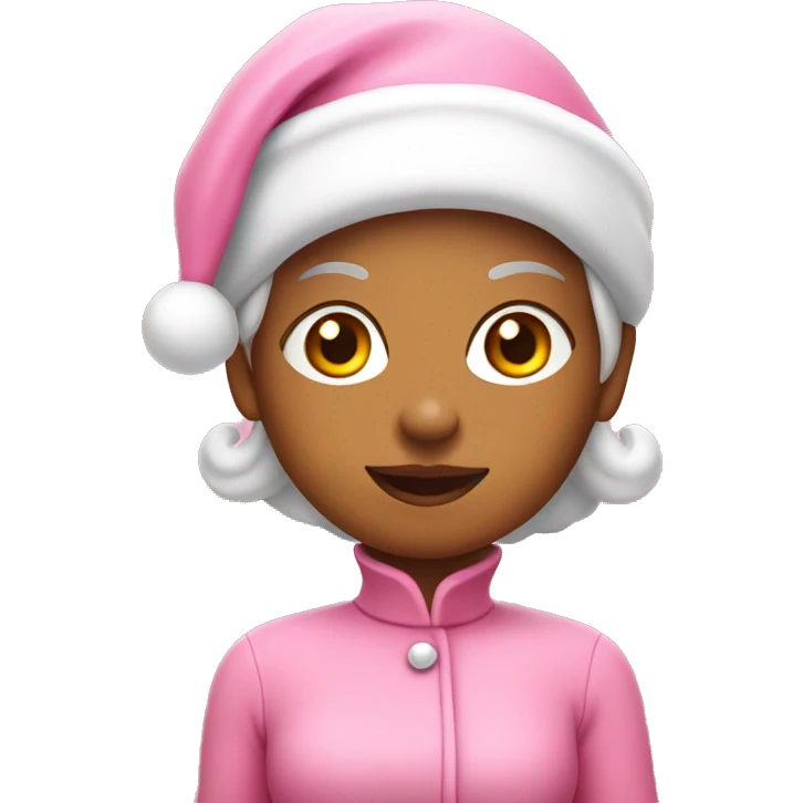 Pink Mrs. Claus on Pink reindeer emoji