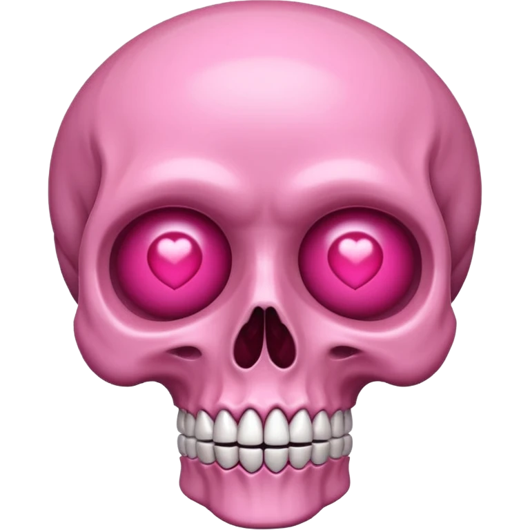 pink skull with heart eyes emoji