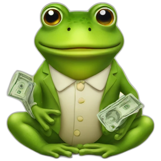 Financial frog emoji