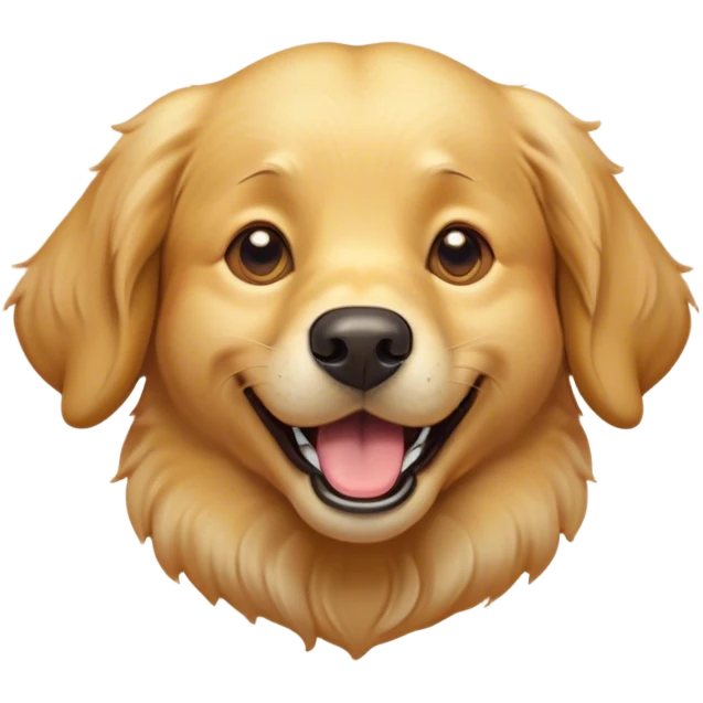 Cinematic Comical Golden Retriever Portrait Emoji, Head tilted dramatically with an exaggeratedly amused expression, featuring a vibrant golden coat with a lively sheen, wide, expressive brown eyes filled with playful disbelief, Simplified yet hilariously expressive features, highly detailed, glowing with a slightly sassy glow, high shine, dramatic yet playful, stylized with an air of cheeky mischief, bright and endearing, soft glowing outline, capturing the essence of a spirited and over-the-top companion, so meme-worthy it feels like it could side-eye its way into internet fame instantly! emoji
