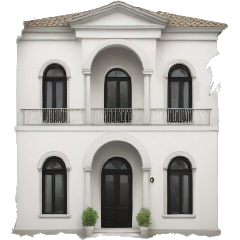 White Italian villa with black details emoji