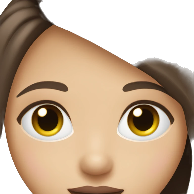 Light skinned brunette girl emoji straight hair pink lips dark brown hair emoji