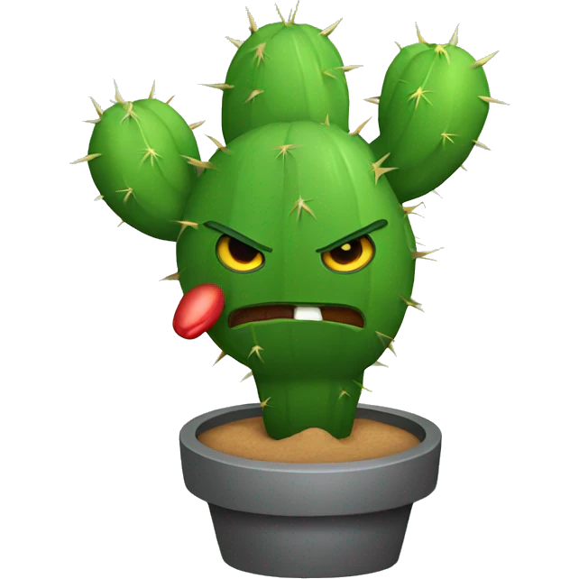 Angry cactus emoji