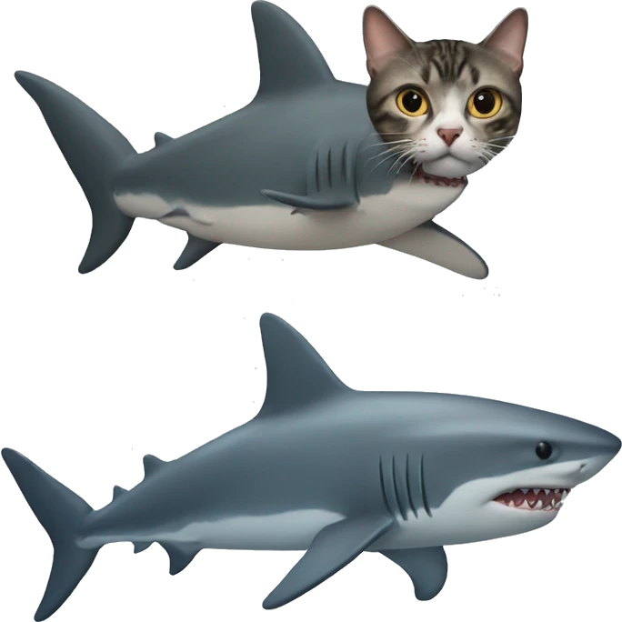 shark with a cat on his back  emoji