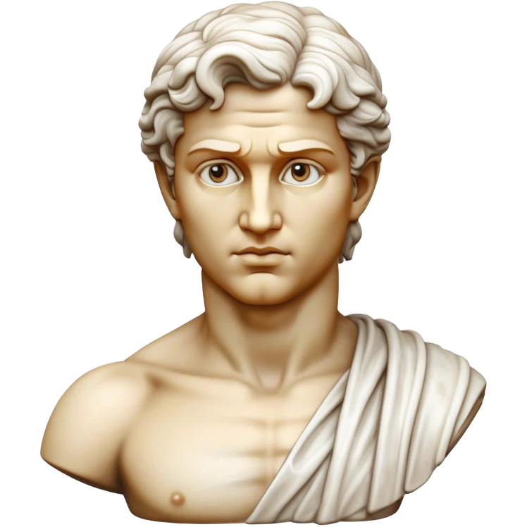 Cinematic Realistic Michelangelo's David Sculpture Emoji, depicted as a masterful Renaissance statue with idealized proportions and a serene noble expression, rendered with lifelike marble textures and soft classical lighting that captures its timeless beauty. emoji