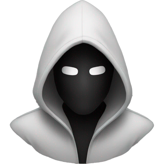grayscale black mysterious masked hooded man emoji