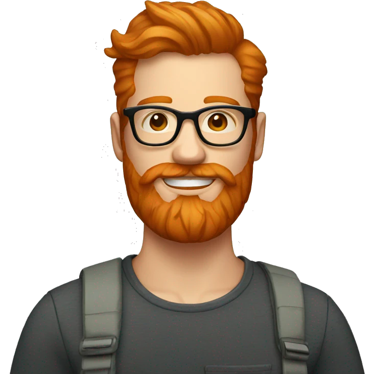 ginger hipster man with beard and glasses emoji