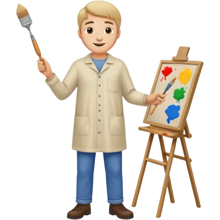 happy man painting a picture full body emoji