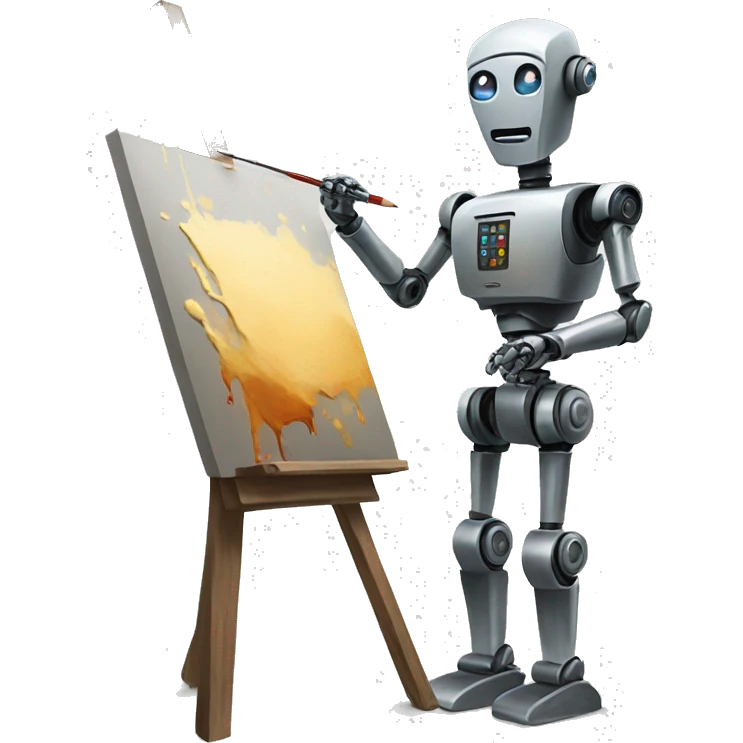 robot painting emoji