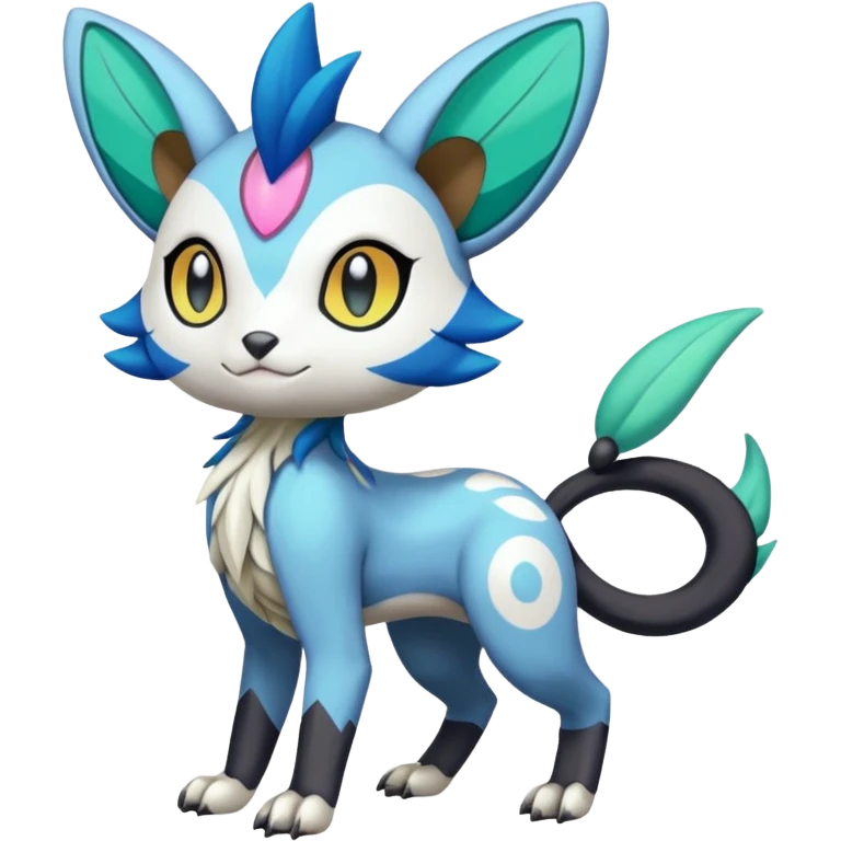 Colorful Exotic Randomly-colored Cartoon Anime Meloetta-WereGarurumon-Trico-Pokémon-Fakémon-fusion-hybrid-creature emoji
