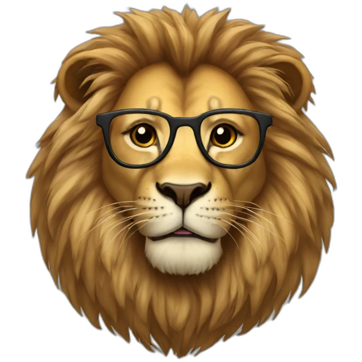 Lion with glasses emoji