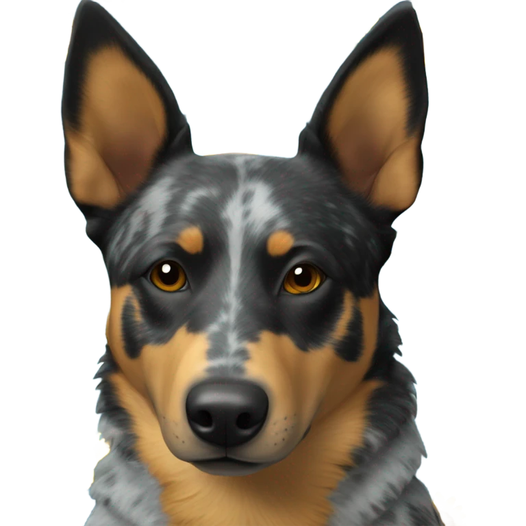 Blue heeler dog with a sunflower on its head emoji