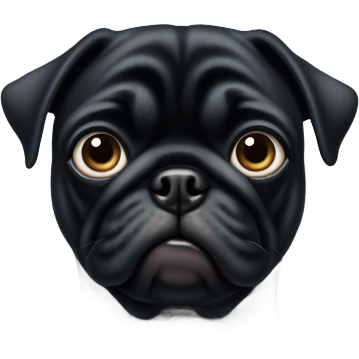 Black pug eye roll emoji