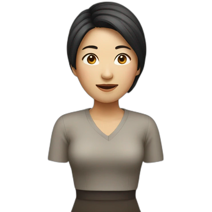 short cut asian woman emoji