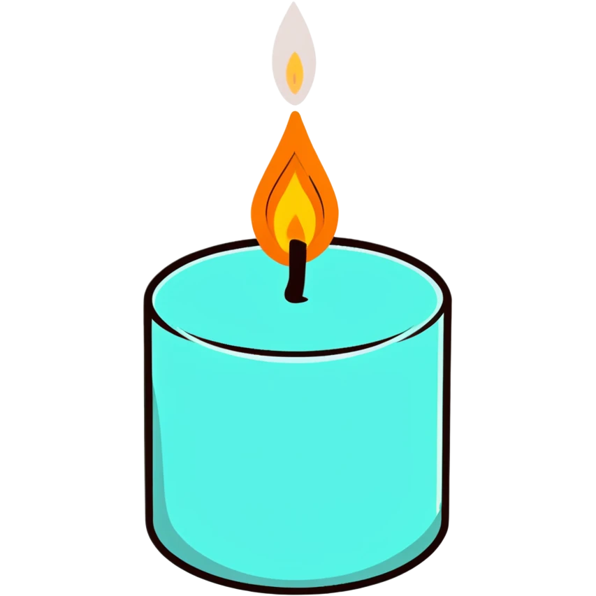 minimalist aesthetic scented candle with a gentle flame emoji