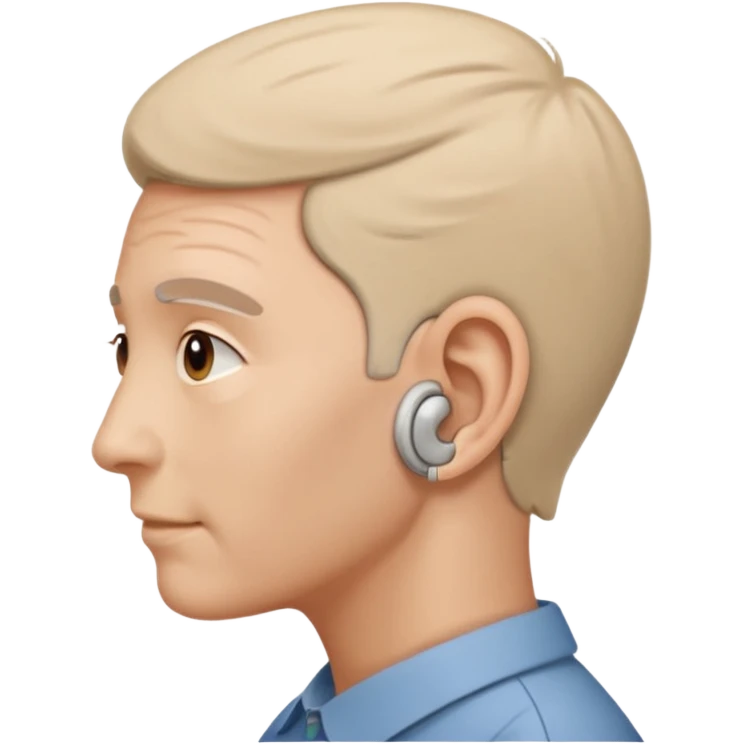 Tapi pakai alat bantu dengar dua duanya warna beinge lengkap emoji