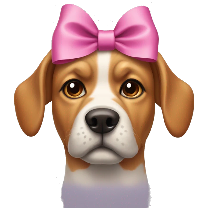 Dog with a bow on top of its head emoji