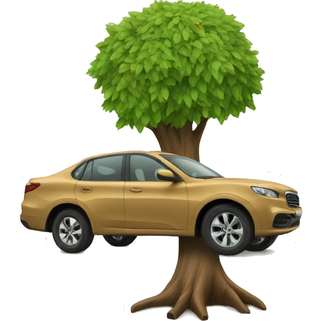 tree with a car emoji